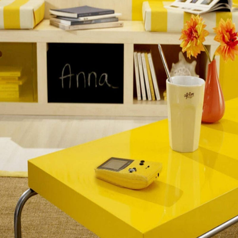TANONE Countertop Contact Paper Yellow Wallpaper Self Adhesive Vinyl Wrap Thickened Decorative Paper Waterproof for Wallcovering Kitchen Cabinets Wardrobe Furniture Iridescent Glitterï¼ˆ15.7â€œ X78.7â€ï¼‰ - Image 2